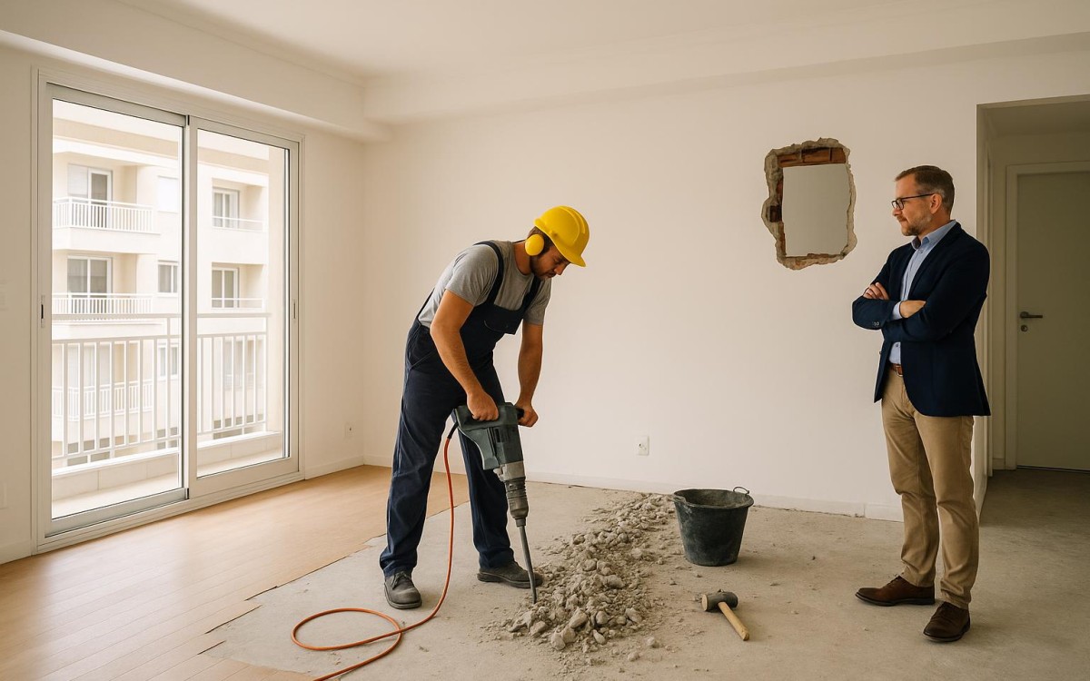 Condomínio com obra dentro do apartamento: quem autoriza, quais horários valem e quando o síndico pode embargar?